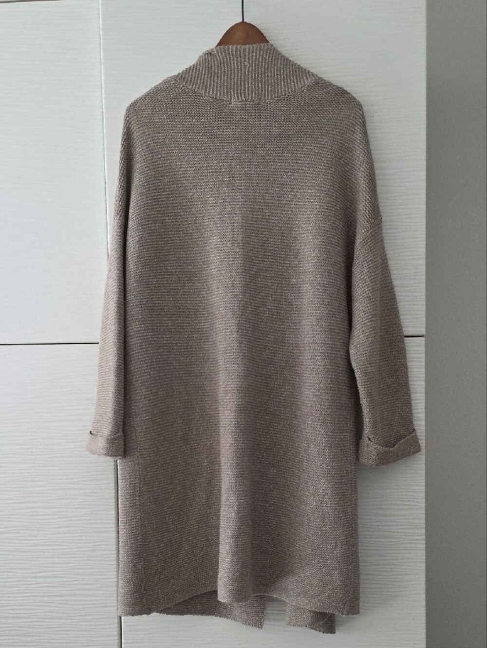 H&M Taupe Open-Front Knit Cardigan for Women Size M/L - Picture 4 of 4